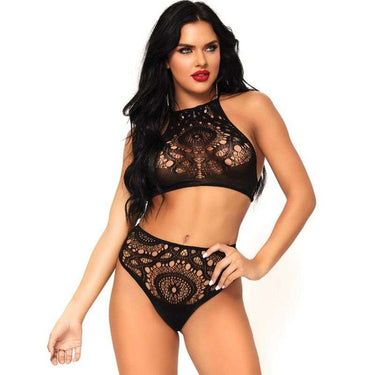 Set Lingerie Set due Pezzi in Pizzo Sensuale Leg Avenue